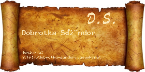 Dobrotka Sándor névjegykártya